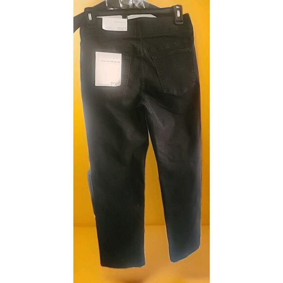 Soft Surroundings Pants Size 2/4 Black Straight Pull On Stretch Denim NEW A106 - Picture 3 of 7